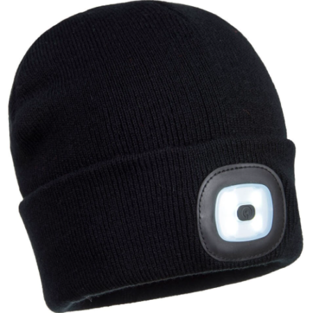 PORTWEST RECHARGEABLE LED HEADLIGHT BEANIE