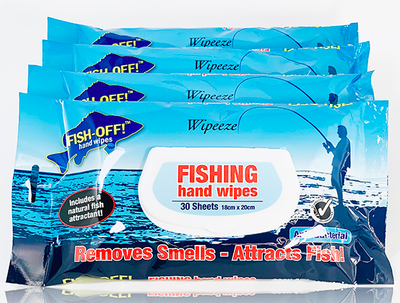 FISHING HAND WIPES .. REMOVES SMELLS ATTRACTS FISH!!
