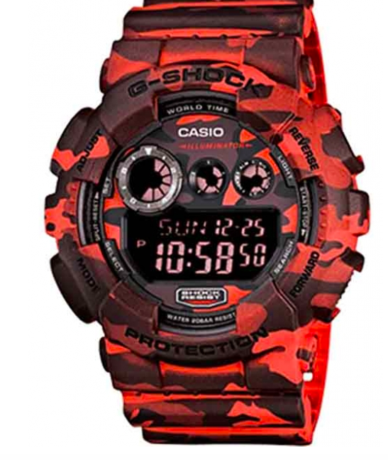 red camo g shock watch