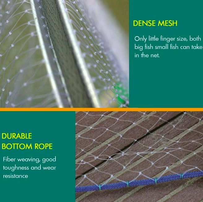 Durable Fishing Cast Net Bait Easy Throw Hand Cast Strong Tire Trap Line  Mesh 