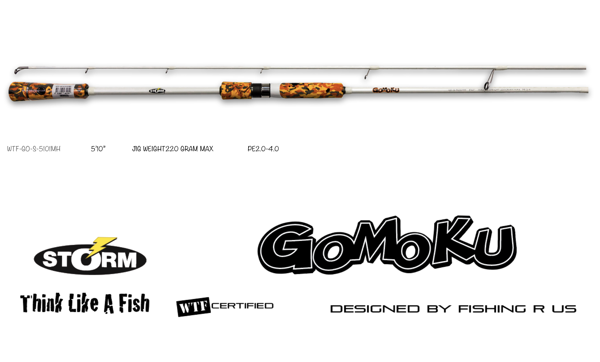 NEW STORM GOMOKU RODS DESIGNED BY FISHING R US – 4 SIZES – Fishing