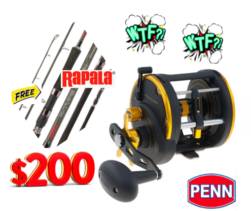 DEAL OF THE DAY – PENN SQUALL® II SIZE 50 LEVEL WIND & RAPALA R-TYPE 5'2  (PE 4-6) 1PC $199.99!!! – Fishing R Us