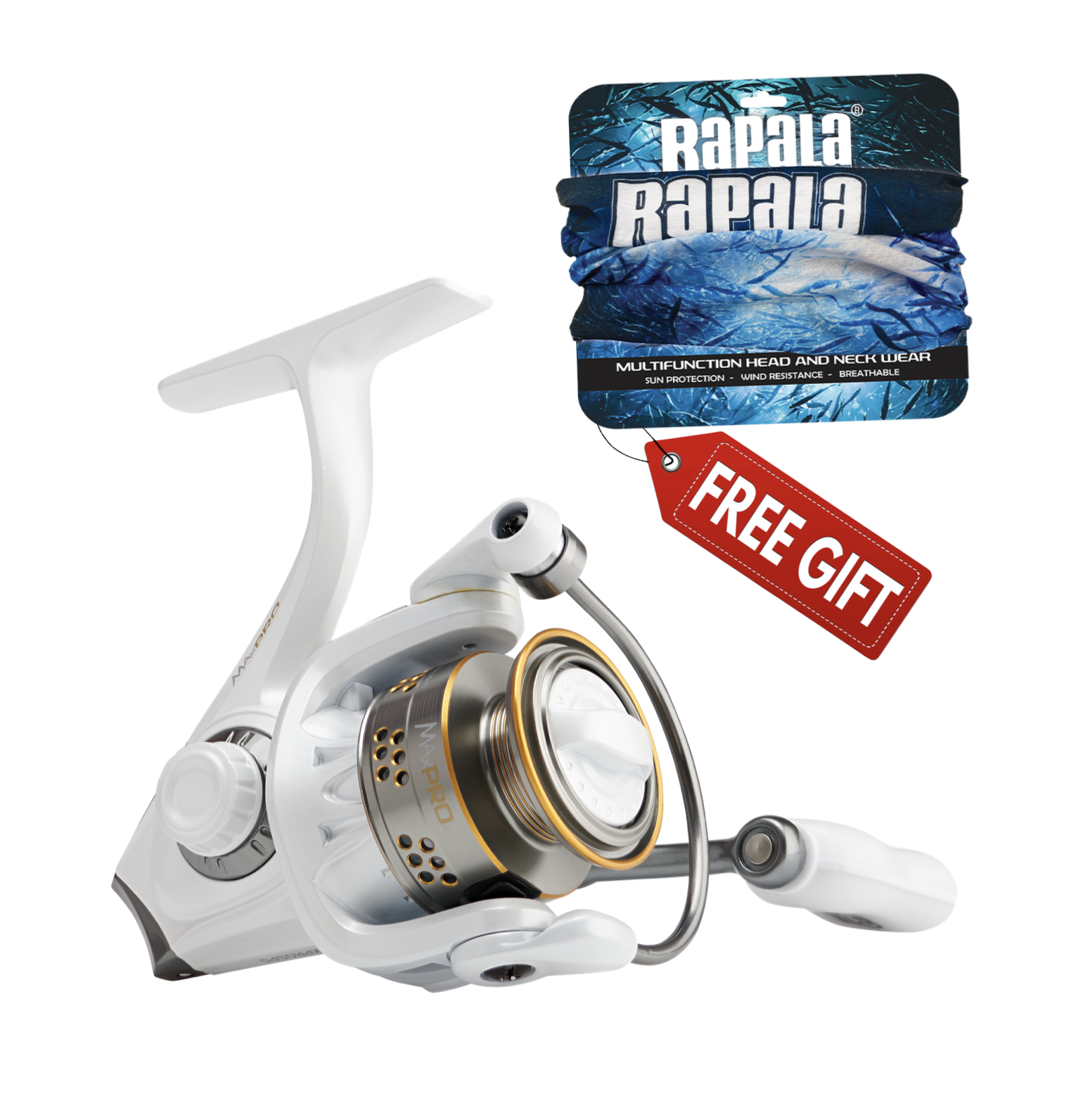 Abu Garcia Max Pro Spinning Reel / Free Rapala Head Neck Wear – Fishing R Us